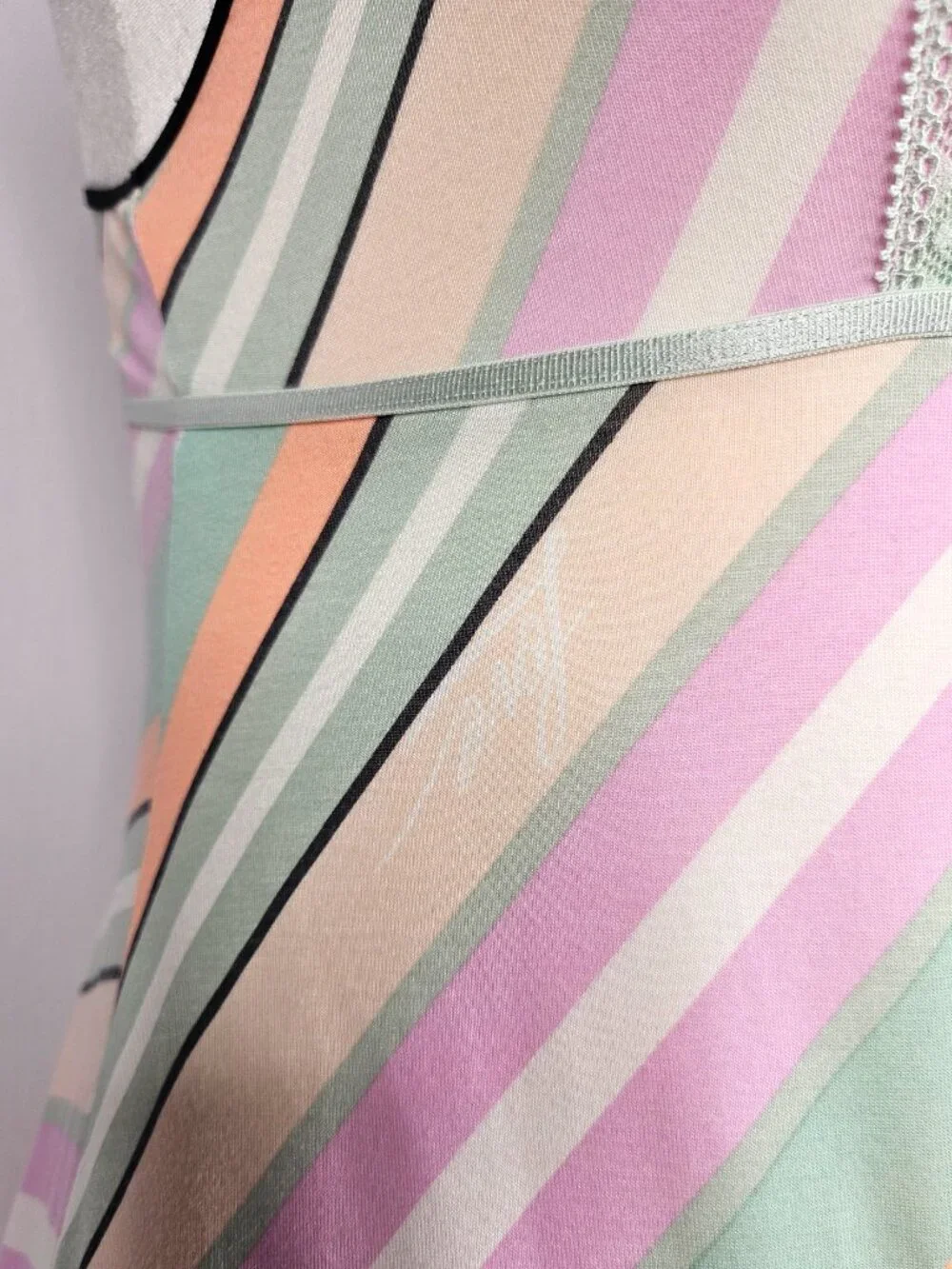 Victoria's Secret Slip Nightgown | Pastel Stripe Lace Chemise | Size XS
